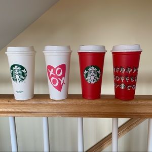 Set of 4 Starbucks travel tumblers